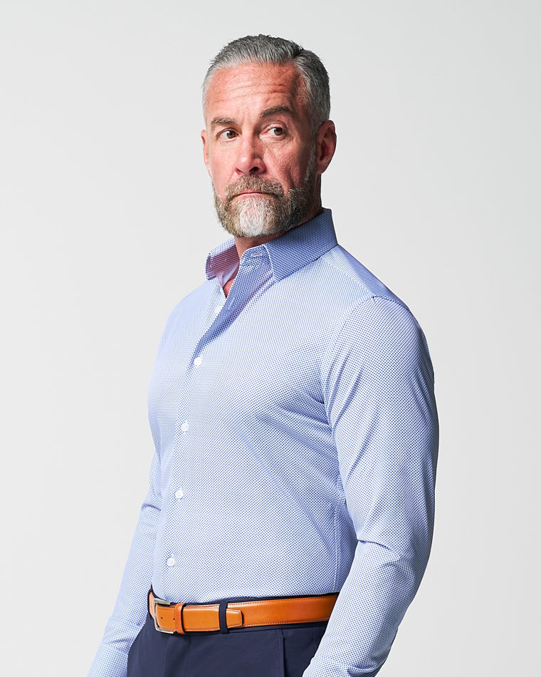 State & Liberty "The Charles" Navy Diamond Dress Shirt