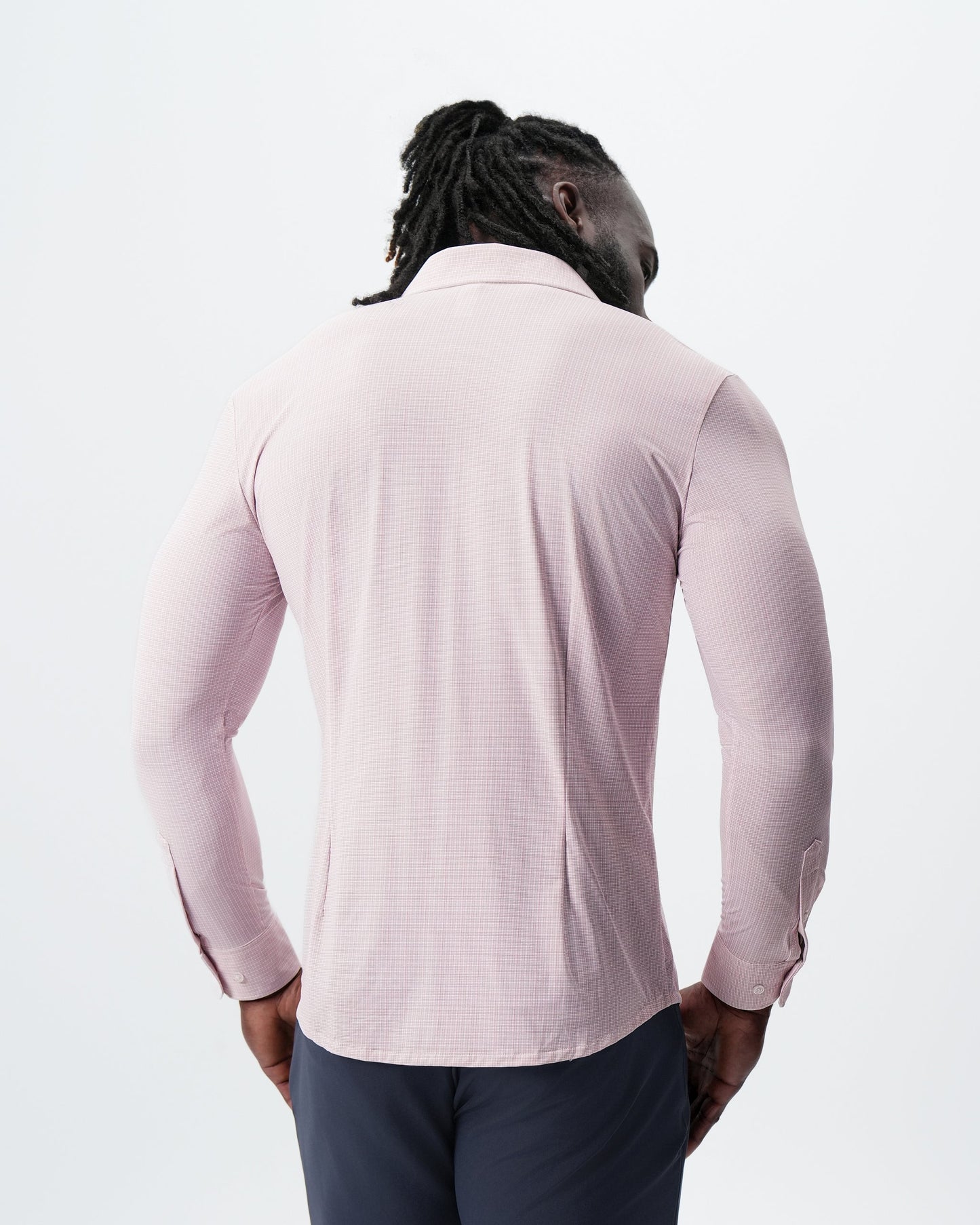 State & Liberty "The Portland" Sport Shirt - Light Pink with Light Blue Mini Check