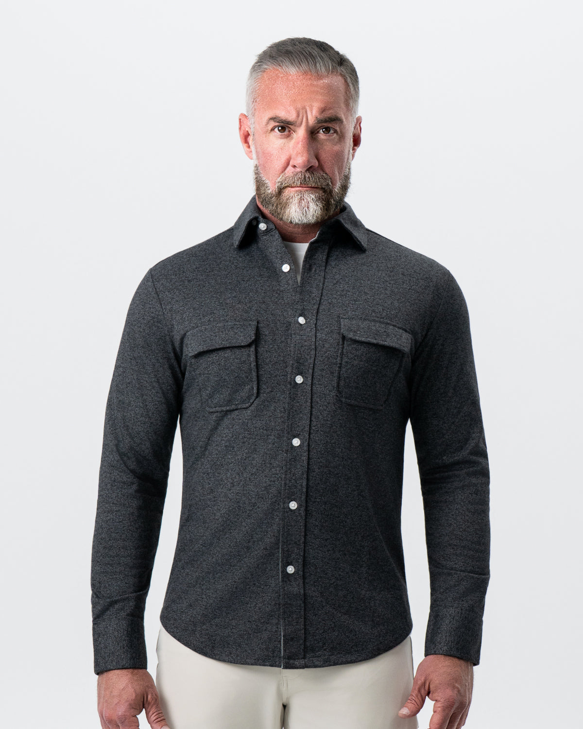 State & Liberty Patch Pocket Button Down - Charcoal