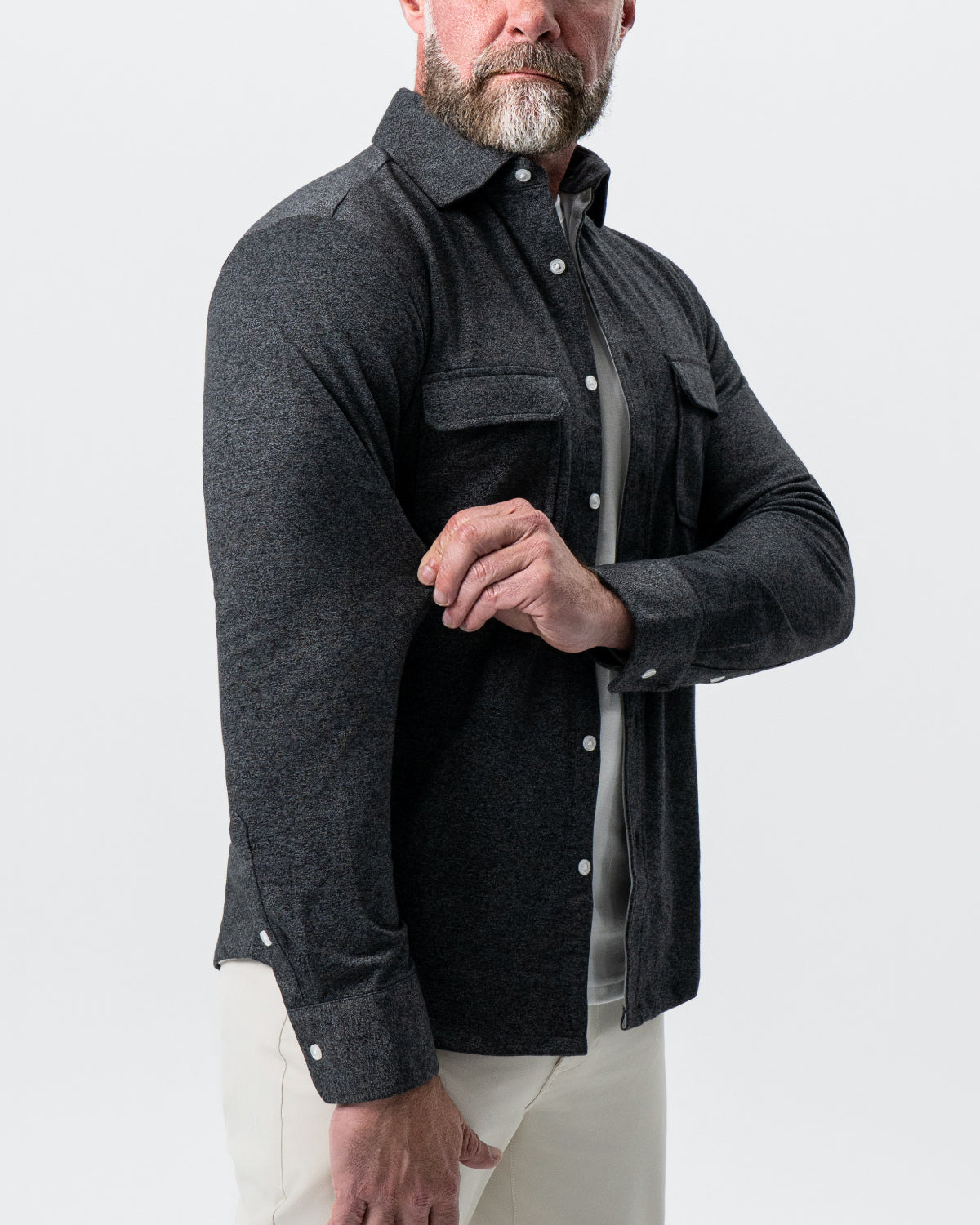 State & Liberty Patch Pocket Button Down - Charcoal