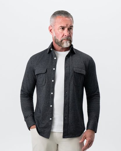 State & Liberty Patch Pocket Button Down - Charcoal