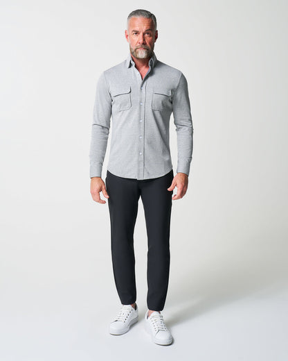 State & Liberty Patch Pocket Button Down - Light Grey