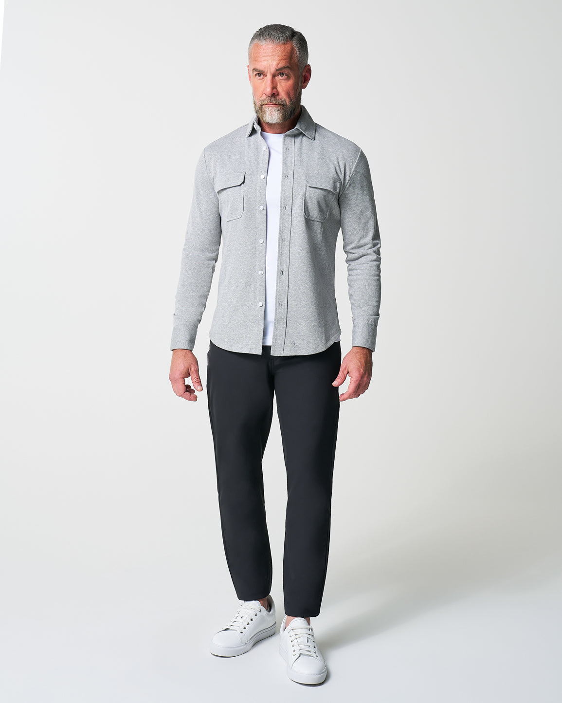 State & Liberty Patch Pocket Button Down - Light Grey