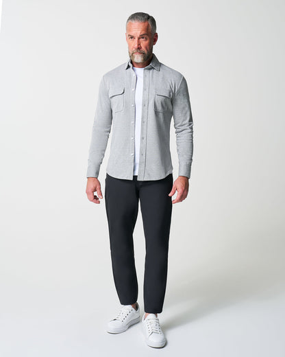 State & Liberty Patch Pocket Button Down - Light Grey