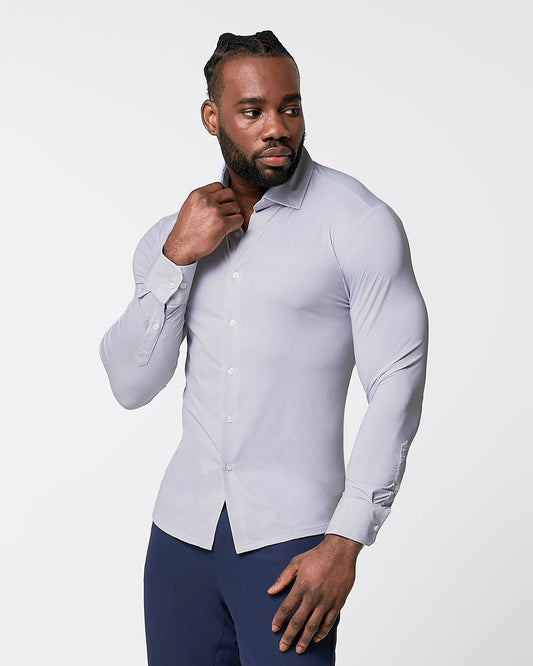 State & Liberty "The Larson" Sport Shirt - Grey & Big Dot