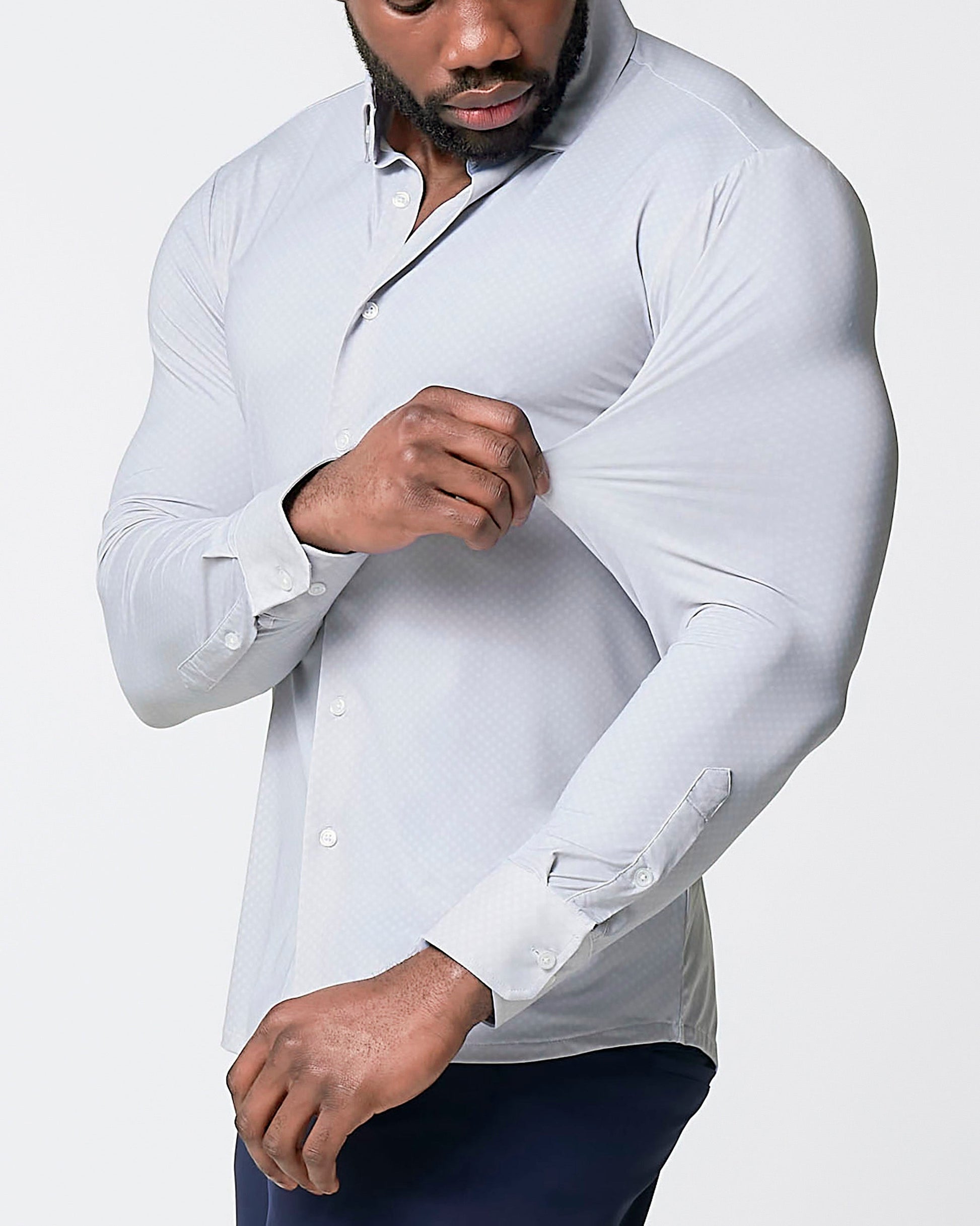State & Liberty "The Larson" Sport Shirt - Grey & Big Dot