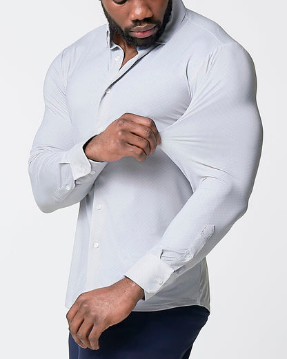 State & Liberty "The Larson" Sport Shirt - Grey & Big Dot
