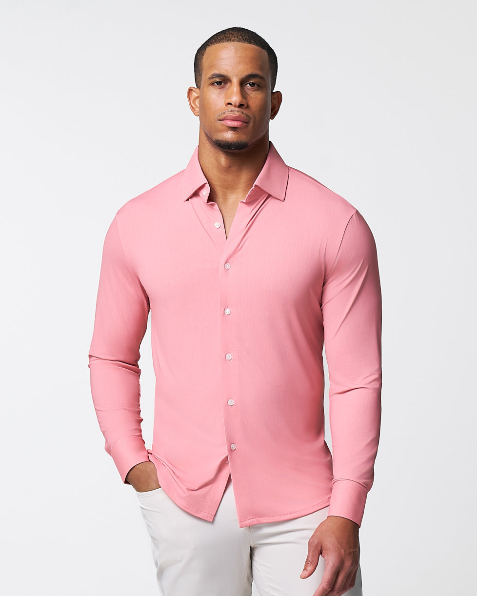 State & Liberty "The Daytona" Sport Shirt - Abstract Pink Mini Dot Print