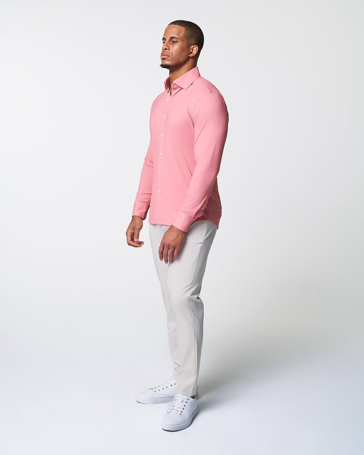 State & Liberty "The Daytona" Sport Shirt - Abstract Pink Mini Dot Print
