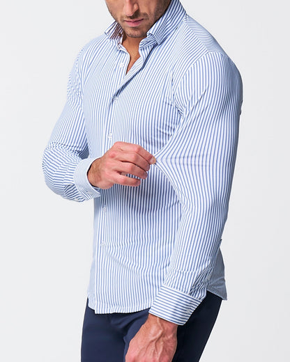 State & Liberty "The Wilfred" Sport Shirt - Blue & White Striped
