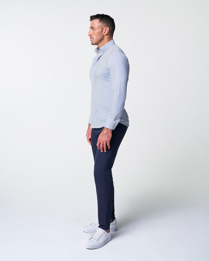 State & Liberty "The Wilfred" Sport Shirt - Blue & White Striped