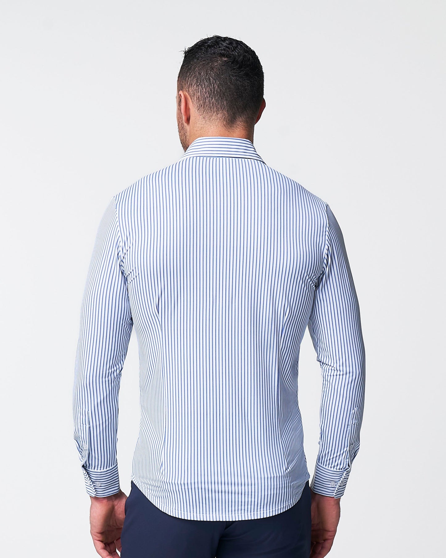 State & Liberty "The Wilfred" Sport Shirt - Blue & White Striped