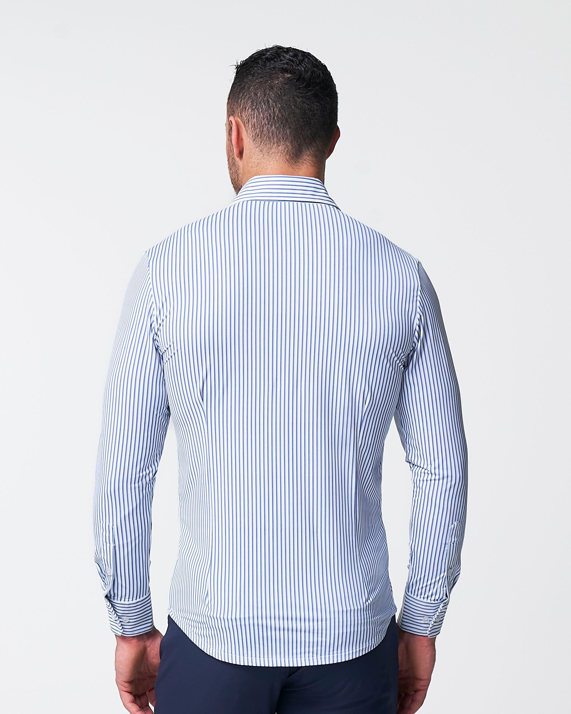 State & Liberty "The Wilfred" Sport Shirt - Blue & White Striped