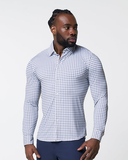 State & Liberty "The Jones" Sport Shirt - White & Grey Check