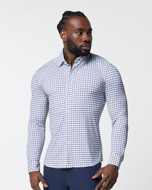 State & Liberty "The Jones" Sport Shirt - White & Grey Check