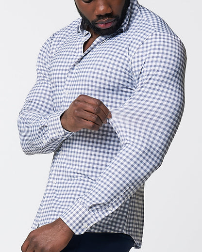 State & Liberty "The Jones" Sport Shirt - White & Grey Check