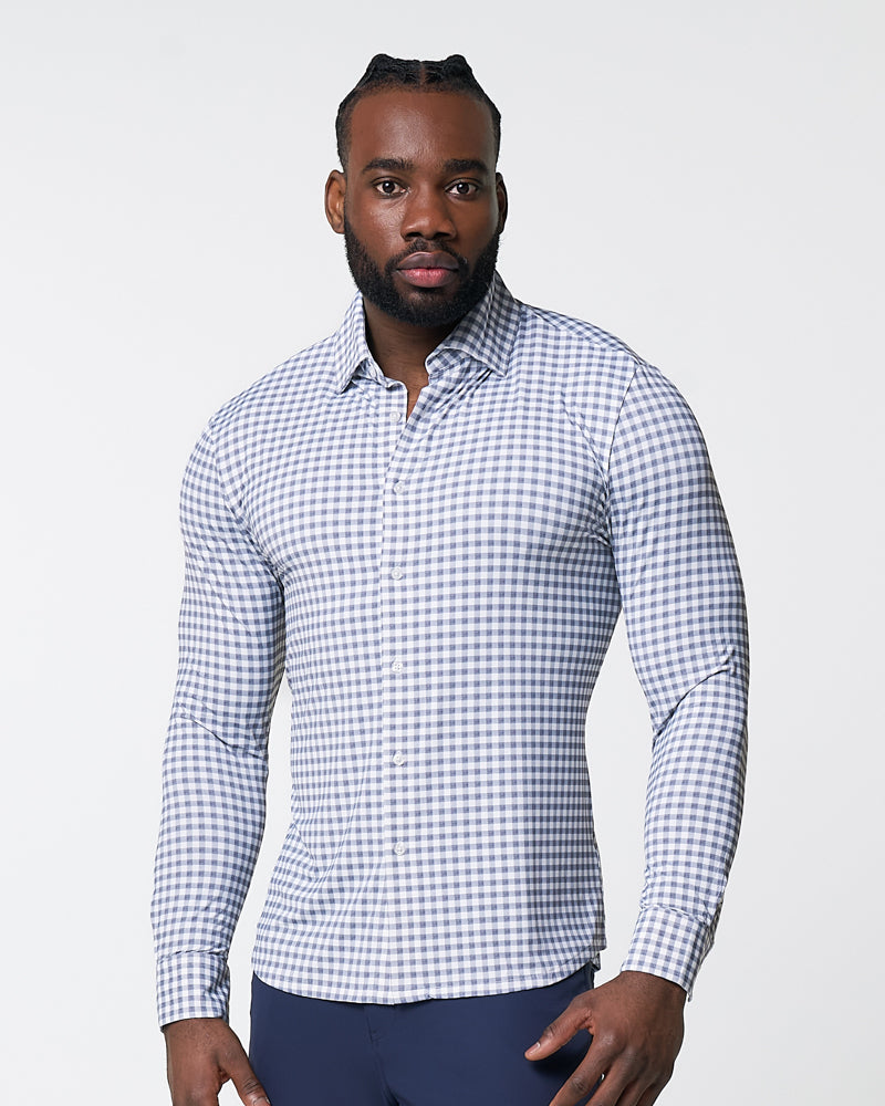State & Liberty "The Jones" Sport Shirt - White & Grey Check