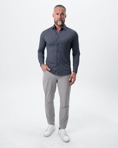 State & Liberty "The Spencer" Sport Shirt - Maroon, Navy, & White Plaid