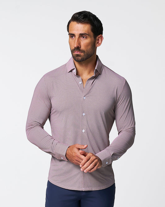 State & Liberty "The Colt" Sport Shirt - Deep Purple Microcheck