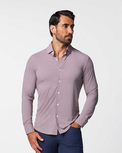 State & Liberty "The Colt" Sport Shirt - Deep Purple Microcheck