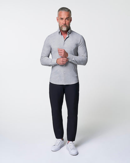 State & Liberty "The Rolo" Sport Shirt - Light Grey Printed Linen