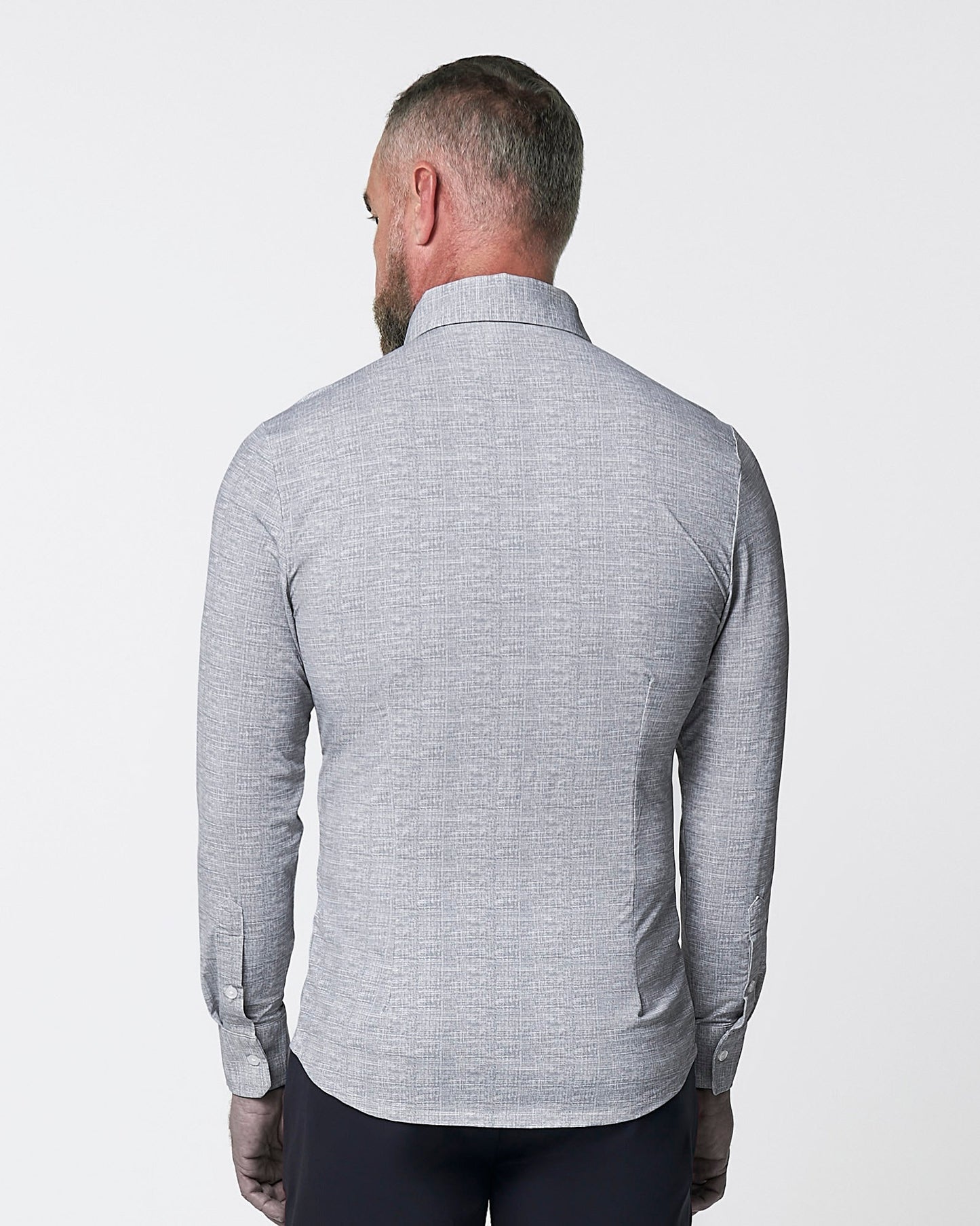 State & Liberty "The Rolo" Sport Shirt - Light Grey Printed Linen