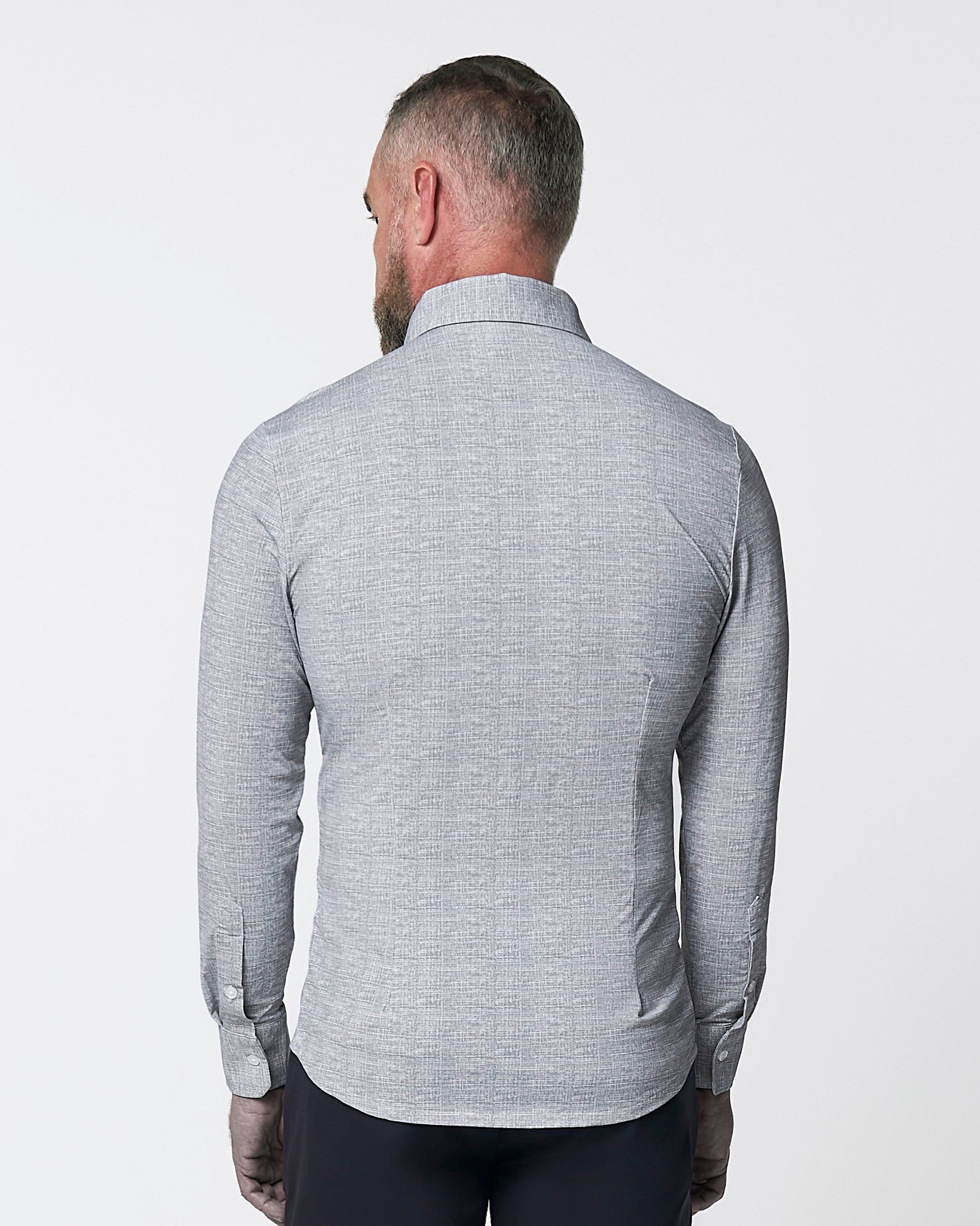 State & Liberty "The Rolo" Sport Shirt - Light Grey Printed Linen