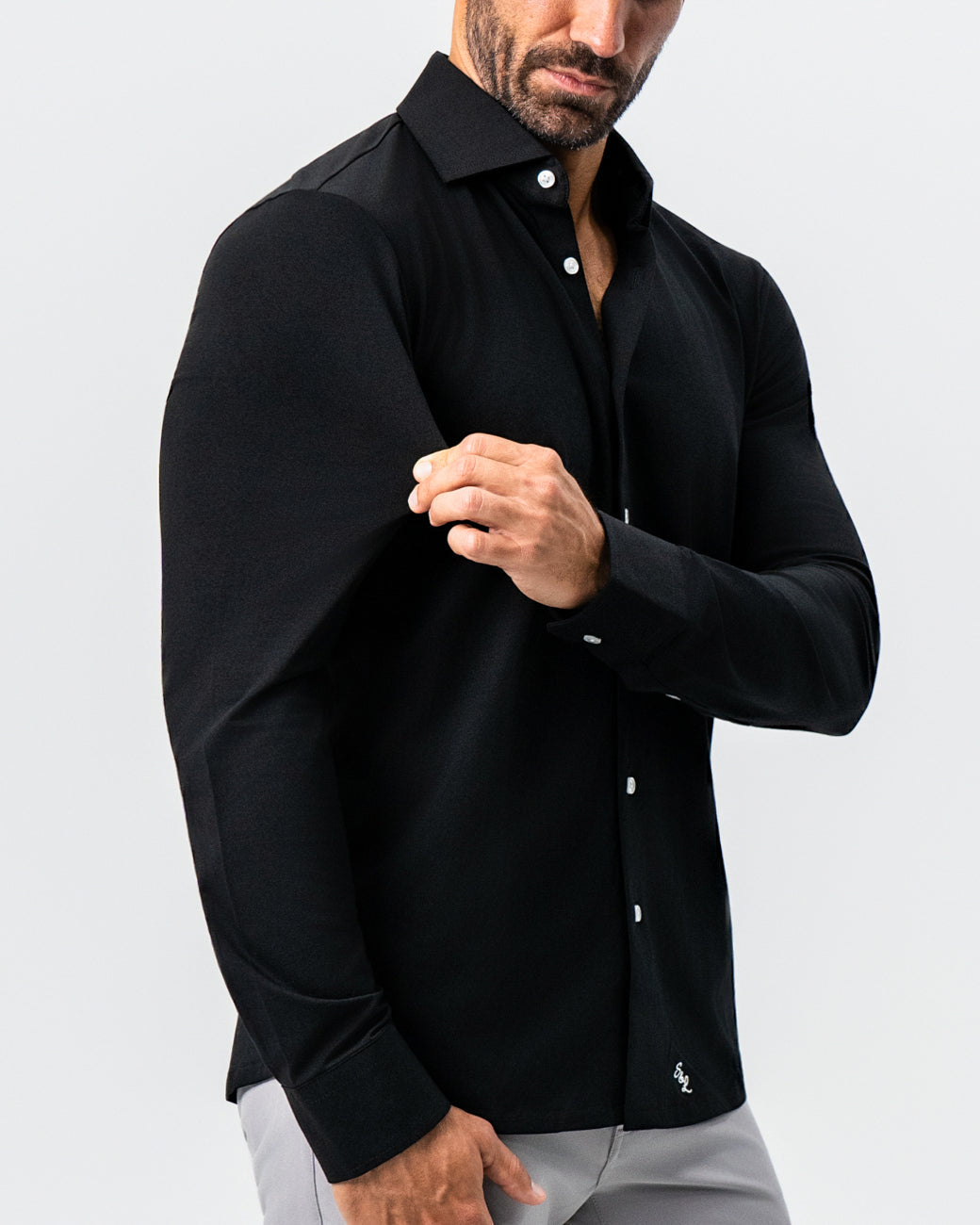 State & Liberty "The Dexter" Black Button Down