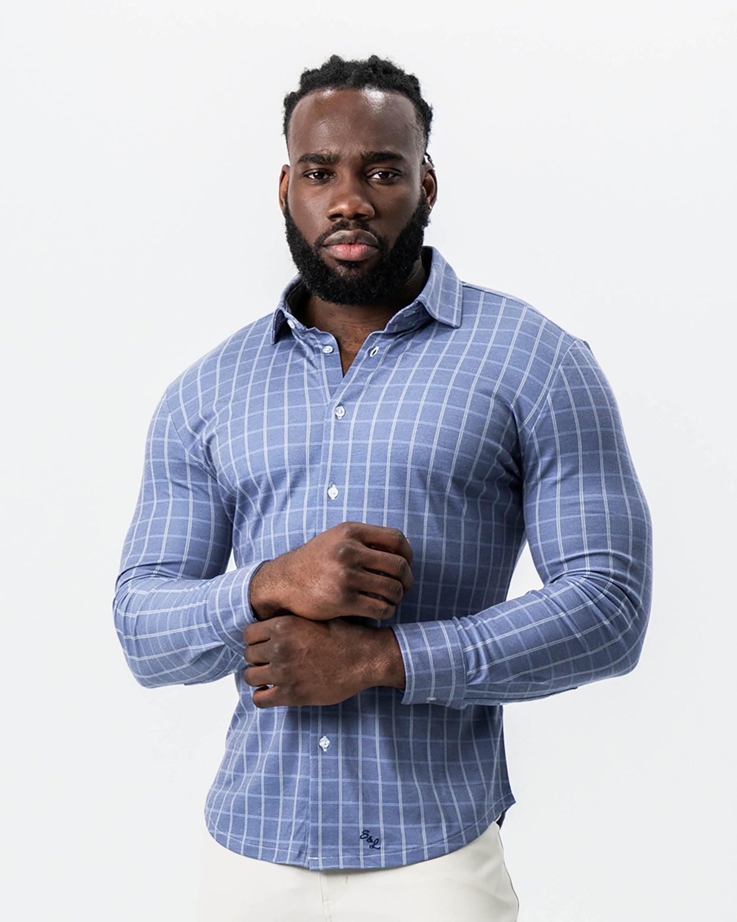 State & Liberty "The Davy" Navy, Light Blue, and Cream Button Down