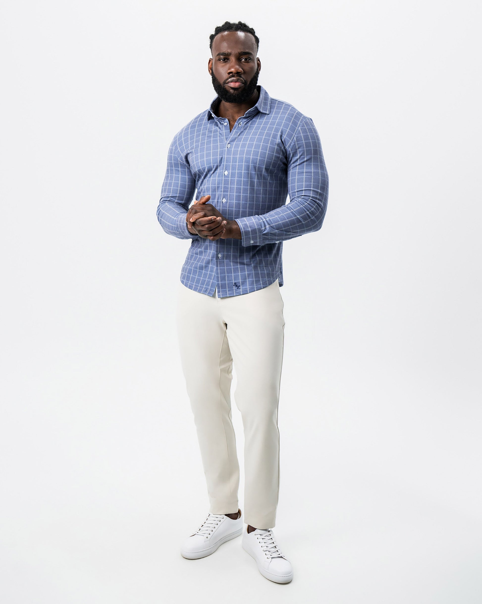State & Liberty "The Davy" Navy, Light Blue, and Cream Button Down