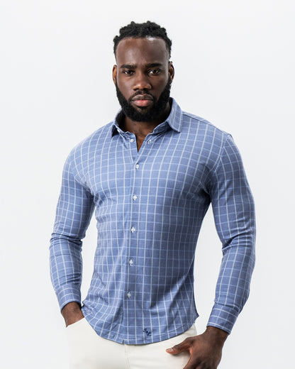 State & Liberty "The Davy" Navy, Light Blue, and Cream Button Down