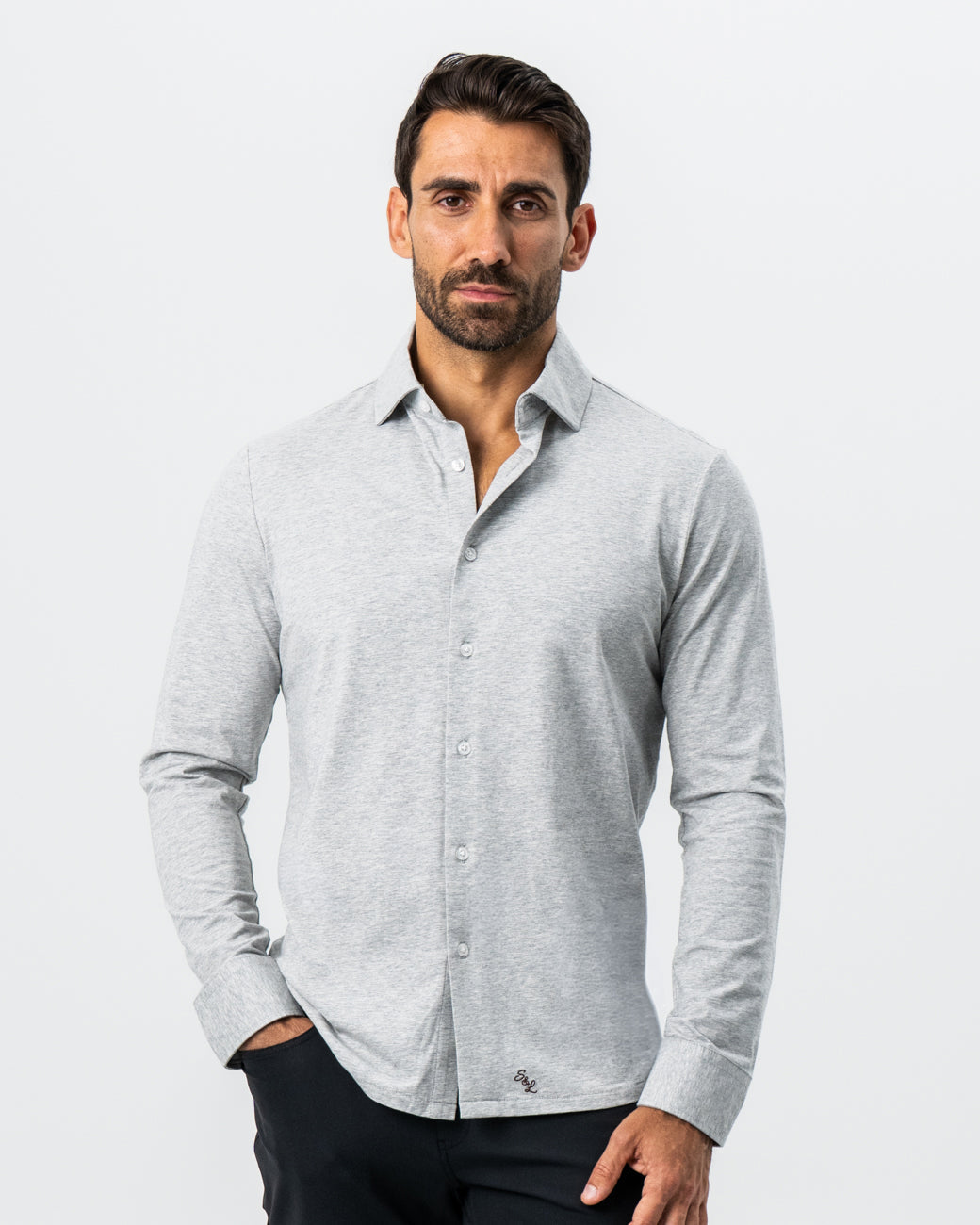 State & Liberty "The Fowler" Grey Button Down