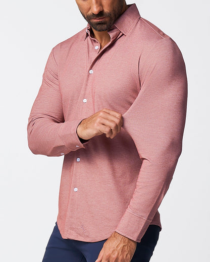 State & Liberty "The Jace" Maroon Pique Button Down
