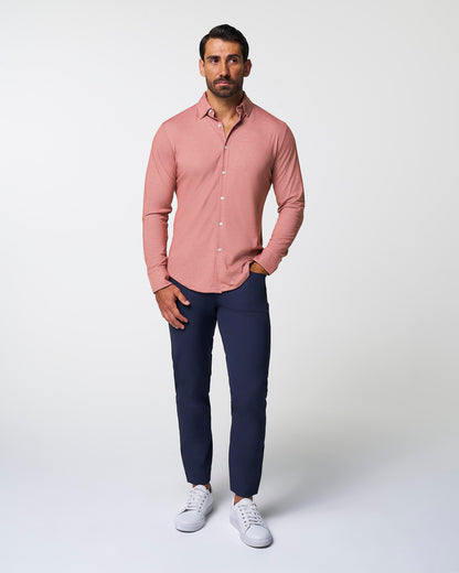 State & Liberty "The Jace" Maroon Pique Button Down