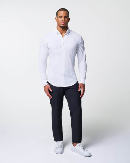 State & Liberty "The Mark" White Pique Button Down