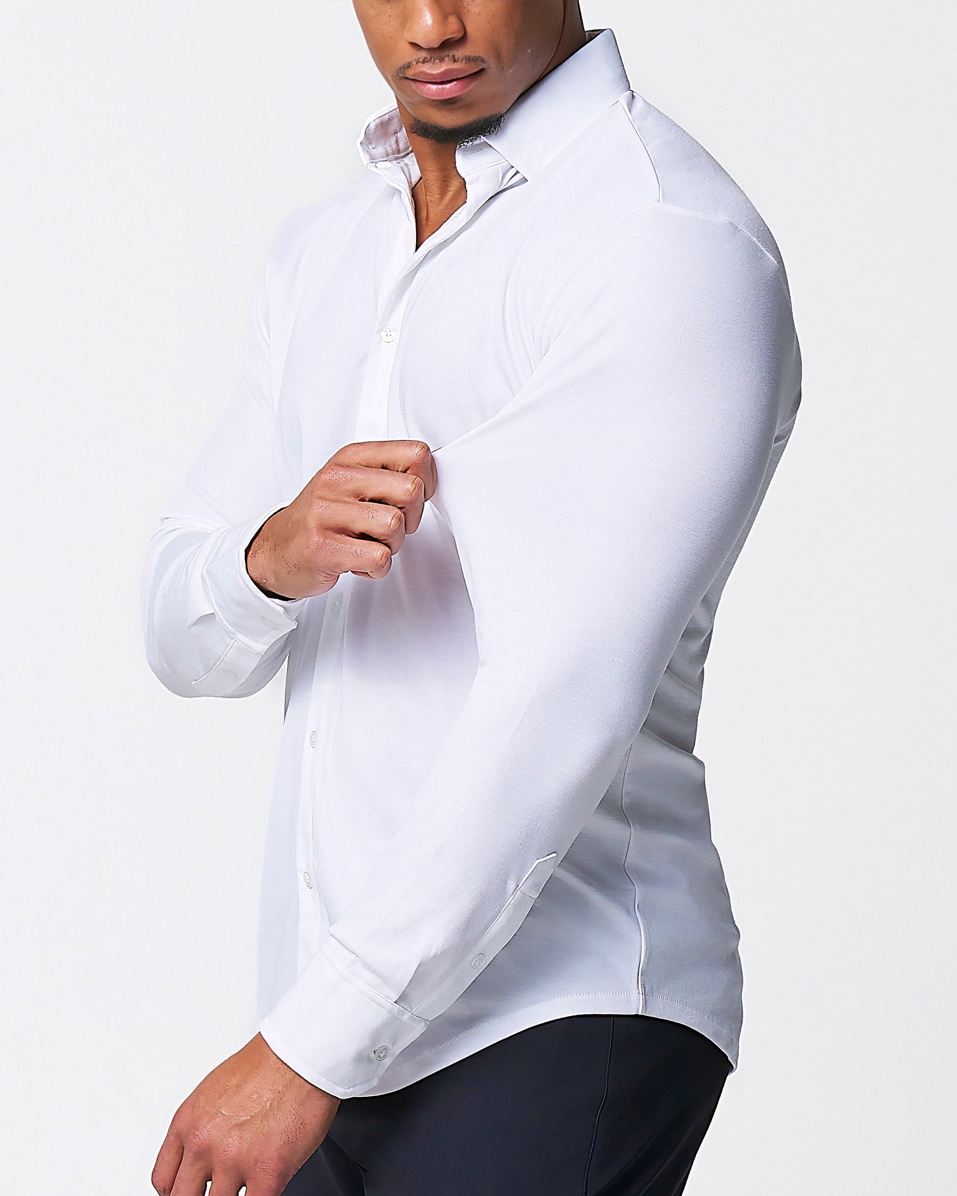 State & Liberty "The Mark" White Pique Button Down