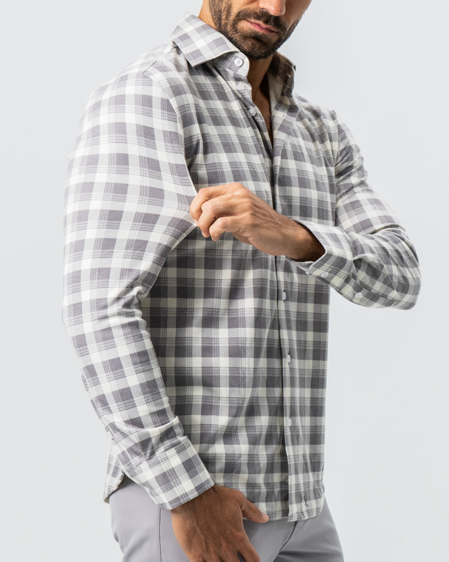 State & Liberty "The Holden" Grey Plaid Button Down