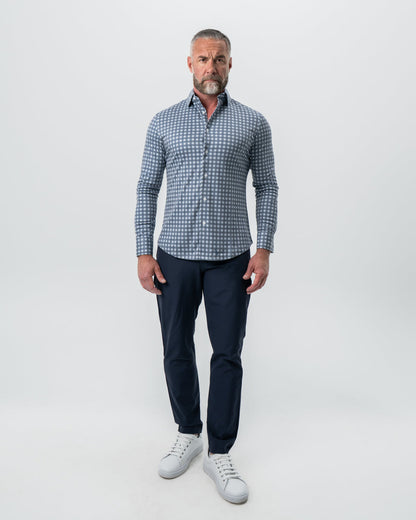 State & Liberty "The Ace" Big Navy Check Button Down
