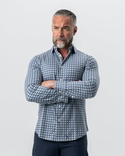 State & Liberty "The Ace" Big Navy Check Button Down