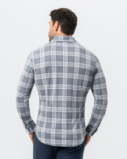 State & Liberty "The Warner" Grey and White Windowpane Button Down