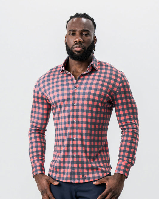 State & Liberty "The Filson" Red & Navy Big Check Button Down