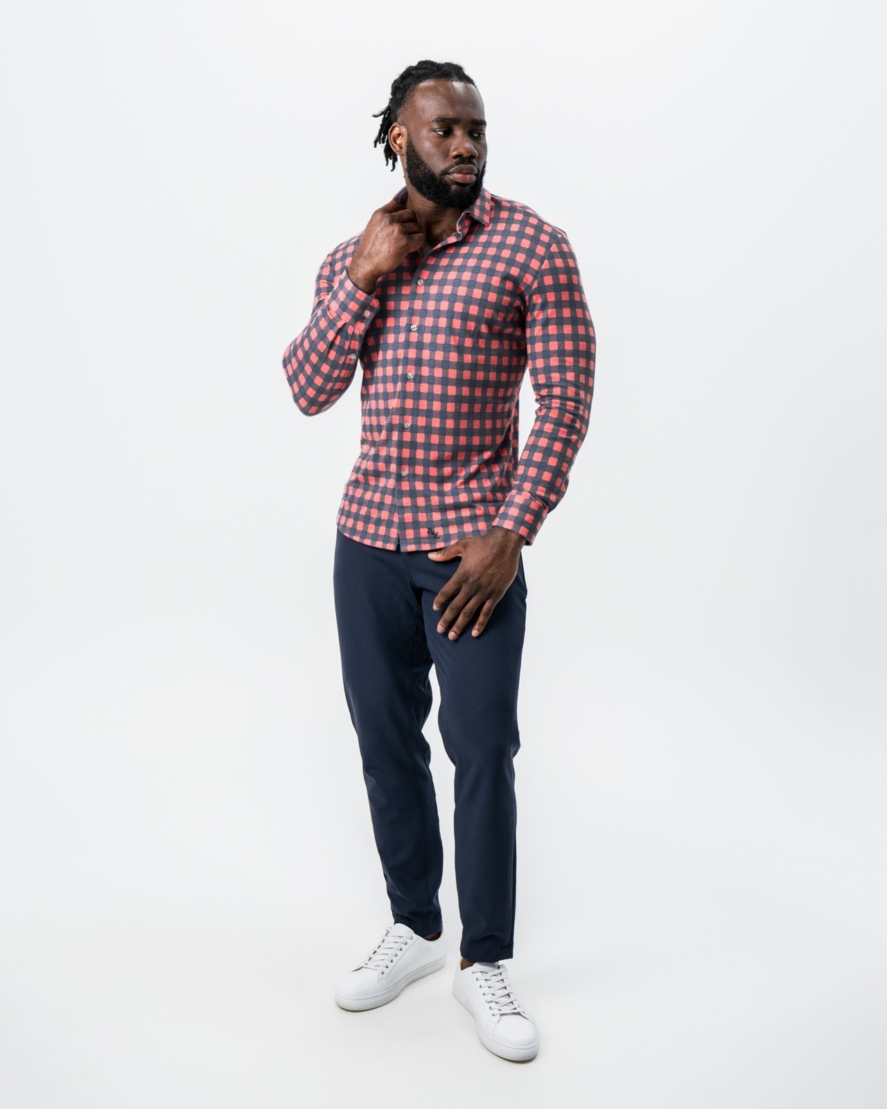State & Liberty "The Filson" Red & Navy Big Check Button Down