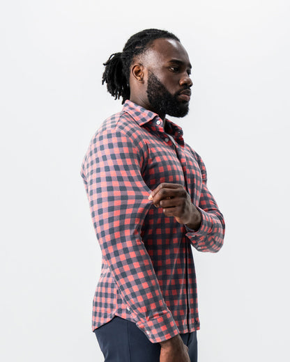 State & Liberty "The Filson" Red & Navy Big Check Button Down