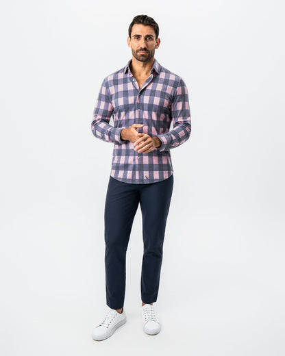 State & Liberty "The Summers" Pink & Navy Check Button Down