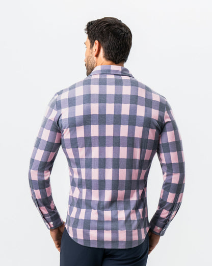 State & Liberty "The Summers" Pink & Navy Check Button Down