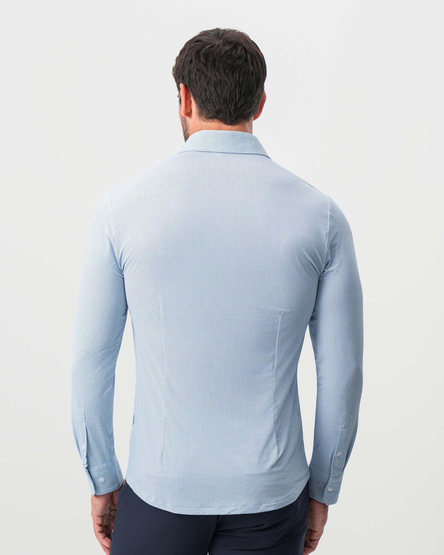 State & Liberty "The Wesley" Sport Shirt - Geo Light Blue & White Diamond