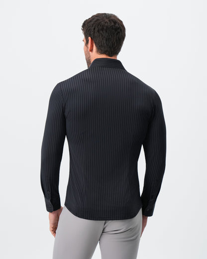 State & Liberty "The Hartley" Sport Shirt - Black & Grey Bengal Stripe