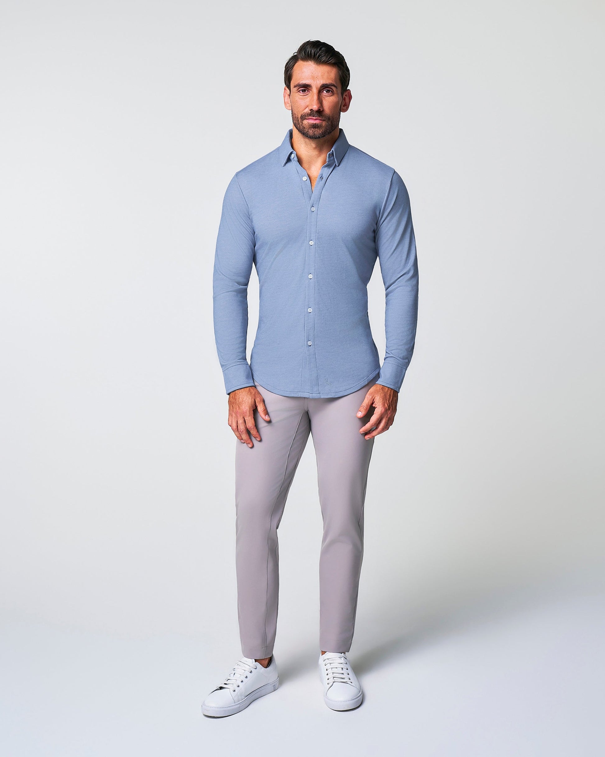 State & Liberty "The Dylan" Sky Blue Pique Button Down