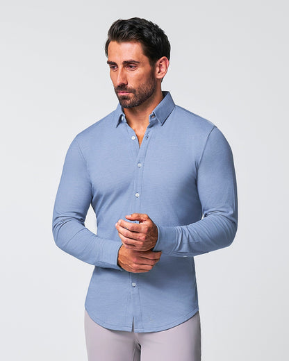 State & Liberty "The Dylan" Sky Blue Pique Button Down