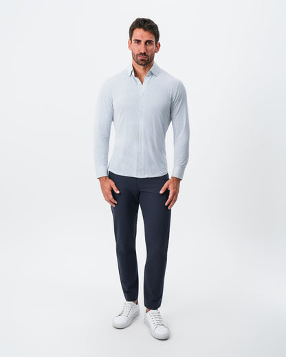 State & Liberty "The Guy" Sport Shirt - Navy & Light Blue Plus Print